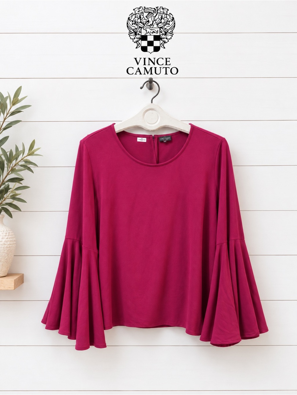 VINCE CAMUTO Fuchsia Bell Sleeve Blouse Size XXL